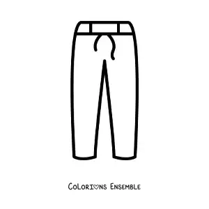 Image à colorier d'un pantalon tout simple