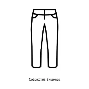 Image à colorier d'un pantalon