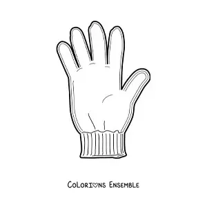 Image à colorier d'un gant