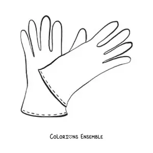 Image à colorier d'une paire de gants tout simples