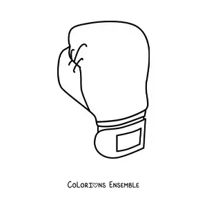 Image à colorier d'un gant de combat