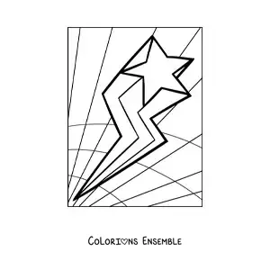 Image à colorier d'une étoile filante