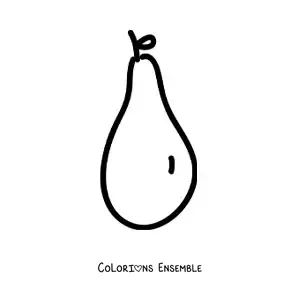 Coloriage d'une poire allongée