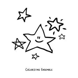 Image à colorier de plusieurs étoiles à cinq branches