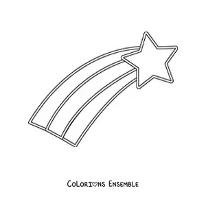 Image à colorier d'une étoile filante toute simple