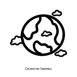 Image à colorier de la Terre