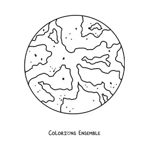 Image à colorier de la planète Mars