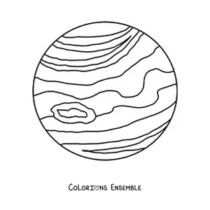 Image à colorier de la planète Jupiter