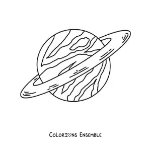 Image à colorier de la planète Saturne