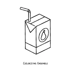Coloriage d'une brique de jus de poire