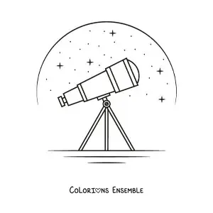 Image à colorier d'un télescope