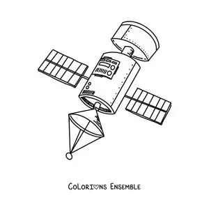 Image à colorier d'un satellite