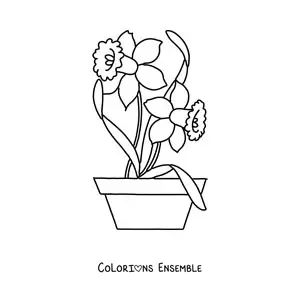 Dessin à colorier d’une fleur de mai.