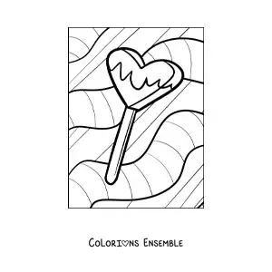 Dessin à colorier d’une glace à l’eau d’été.