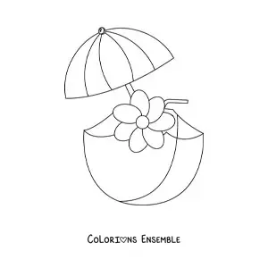 Dessin à colorier d’une boisson rafraîchissante pour l’été.
