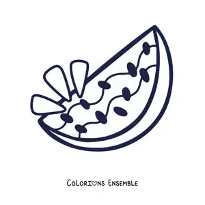Coloriage d'une demi-pastèque bien juteuse