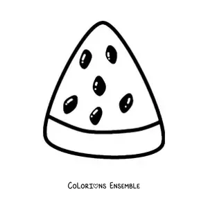 Coloriage d'une tranche triangulaire de pastèque