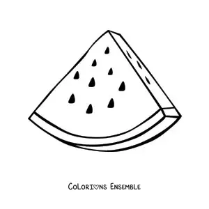 Coloriage d'une tranche triangulaire de pastèque