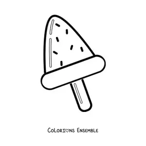 Coloriage d'une glace à l'eau en forme de pastèque