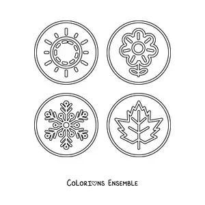 Image à colorier des saisons de l’année