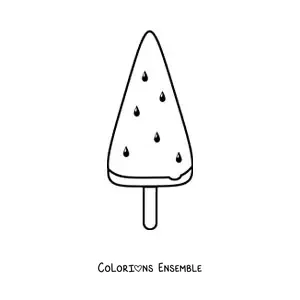 Coloriage d'une glace à l'eau en forme de pastèque