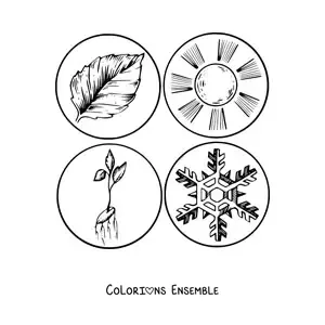 Image à colorier des symboles des saisons