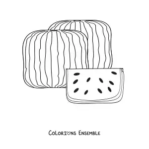Coloriage d'une pastèque carrée