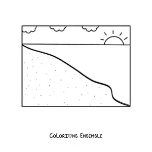 Image à colorier du bord de la plage