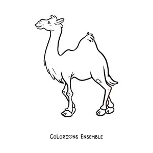 Image à colorier d'un dromadaire