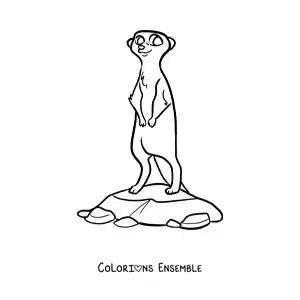 Image à colorier d'un suricate du désert