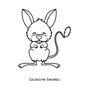 Image à colorier d'une souris du désert en dessin animé