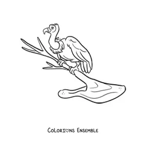 Image à colorier d'un vautour du désert