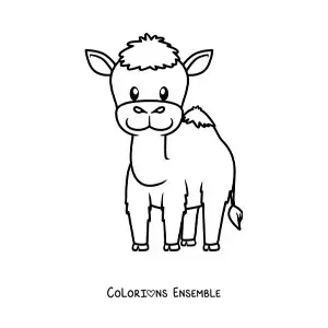 Image à colorier d'un dromadaire en dessin animé