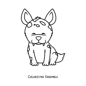 Image à colorier d'une hyène en dessin animé