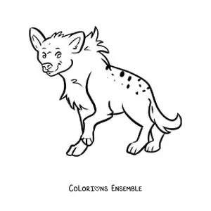 Image à colorier d'une hyène du désert