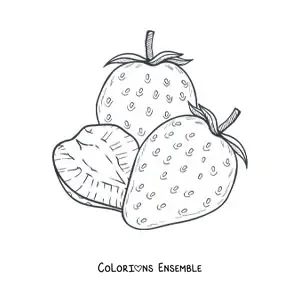 Image à colorier de trois fraises
