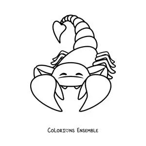 Image à colorier d'un scorpion du désert en dessin animé