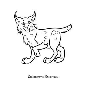 Image à colorier d'un lynx du désert
