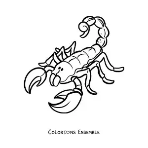 Image à colorier d'un scorpion du désert