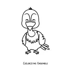 Image à colorier d'un vautour du désert en dessin animé