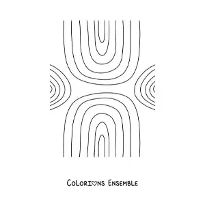 Image à colorier de plusieurs arcs-en-ciel dans différentes positions
