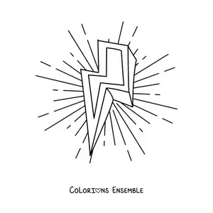 Image à colorier d’un éclair avec de la lumière