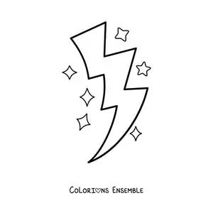 Image à colorier d’un grand éclair