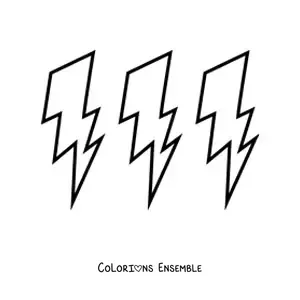 Image à colorier de 3 éclairs