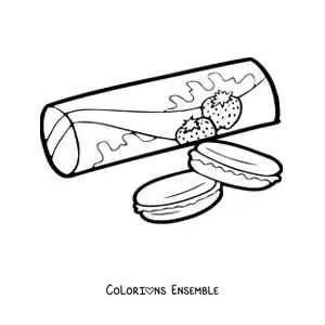 Image à colorier d'un paquet de biscuits à la fraise