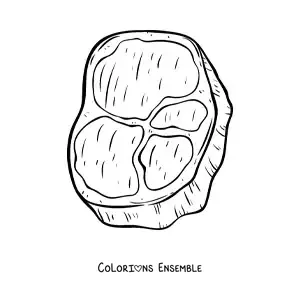 Image à colorier d’un filet de viande de bœuf