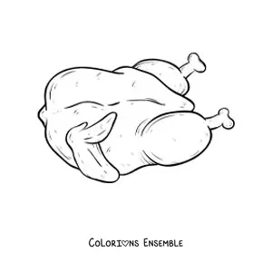 Image à colorier d’une viande blanche