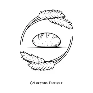 Image à colorier d’un morceau de pain à la farine de blé