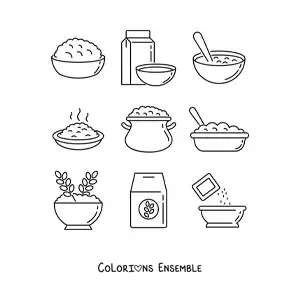 Image à colorier de différentes façons de manger de l’avoine