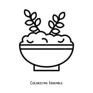 Image à colorier d’un bol rempli de flocons d’avoine